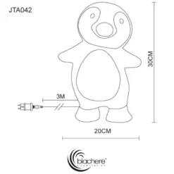 Pingouin acrylique lumineux déco de noël
