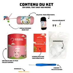 Pipo le cochon - kit crochet débutant avec vidéos - accessible à tous