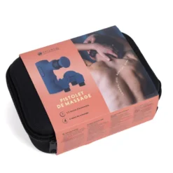 Pistolet de massage de voyage rechargeable têtes interchangeables Bleu
