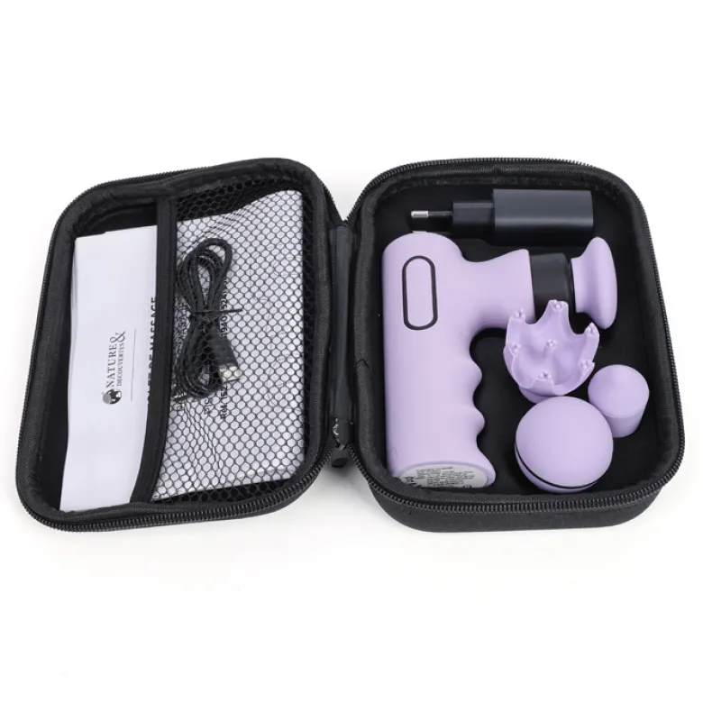 Pistolet de massage de voyage rechargeable têtes interchangeables Violet
