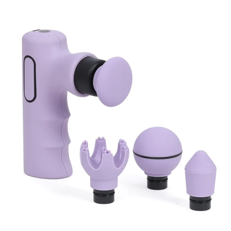 Pistolet de massage de voyage rechargeable têtes interchangeables Violet