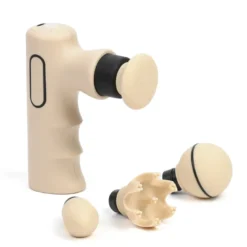 Pistolet de massage de voyage rechargeable têtes interchangeables Beige