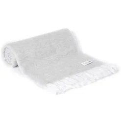Plaid cachemire et laine gris argent