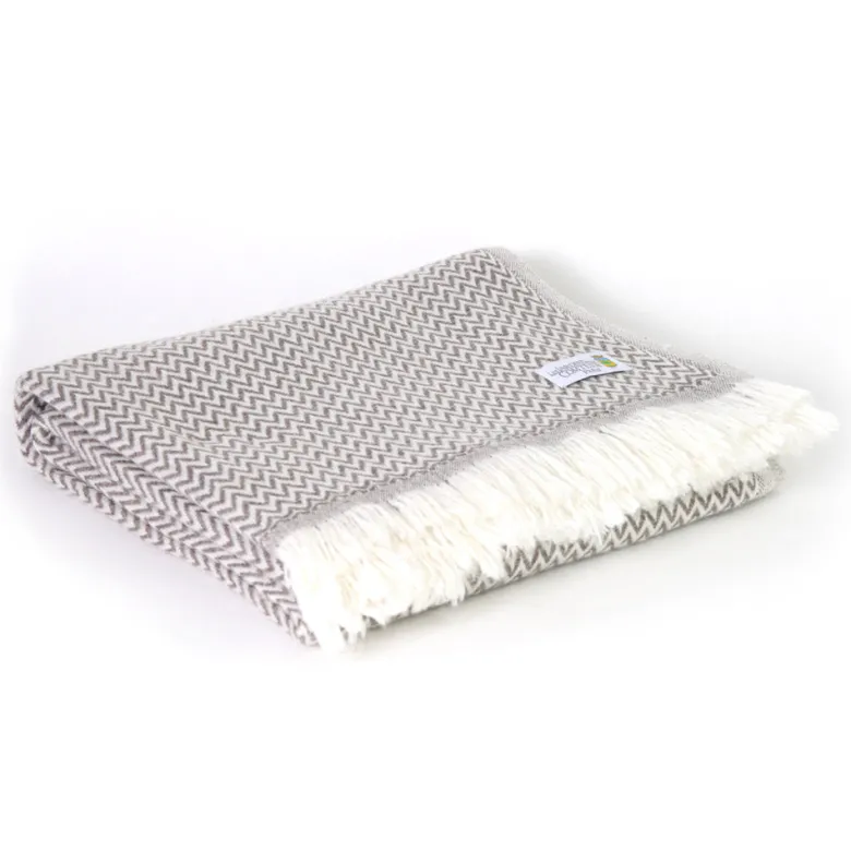 Plaid cachemire et laine marron glacé