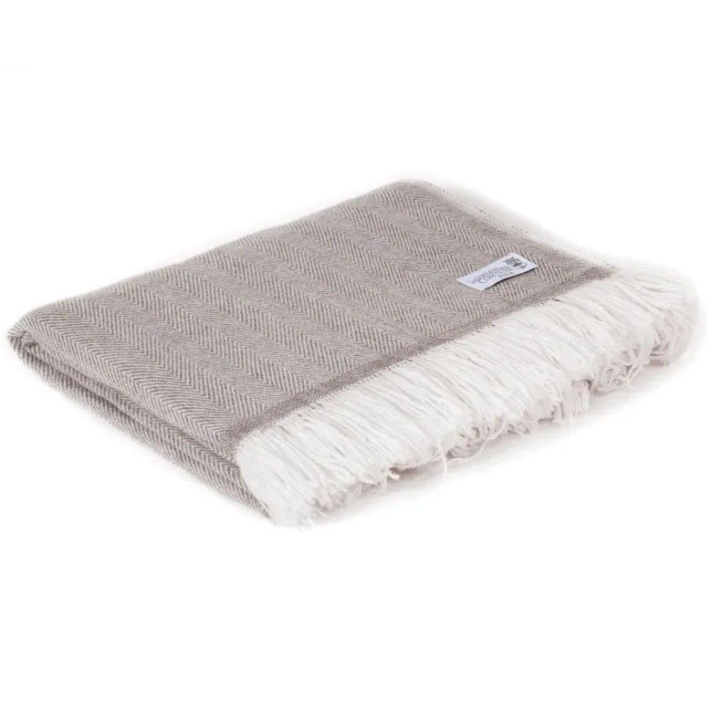 Plaid cachemire et laine marron glacé