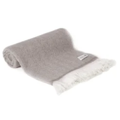 Plaid cachemire et laine marron glacé