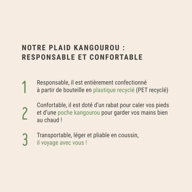Plaid coussin en polaire recyclée