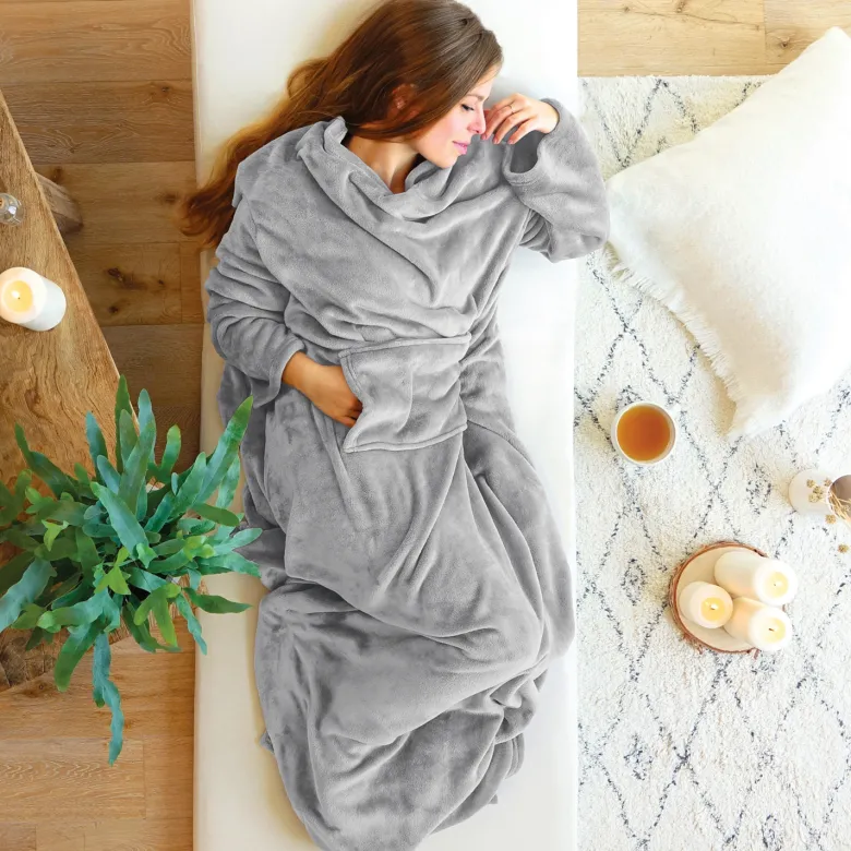 Plaid coussin en polaire recyclée