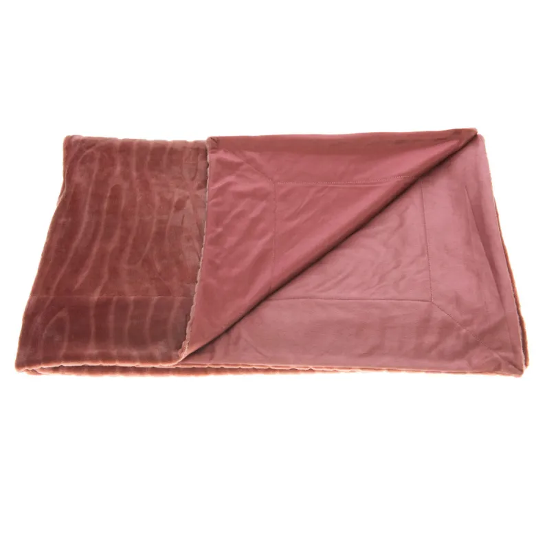 Plaid lou bois de rose 130x170 cm