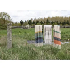Plaid rayé recyclé isabel mousse 130 x…