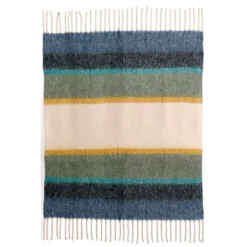 Plaid rayé recyclé isabel mousse 130 x…