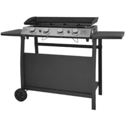 Plancha au gaz valencia - 4 brûleurs 10kw + chariot