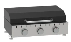 Plancha gaz imor 3 brûleurs 9kw - plaque acier émaillé 57cm - cuisine saine