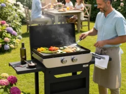 Plancha gaz original 260 duo sur chariot - le marquier