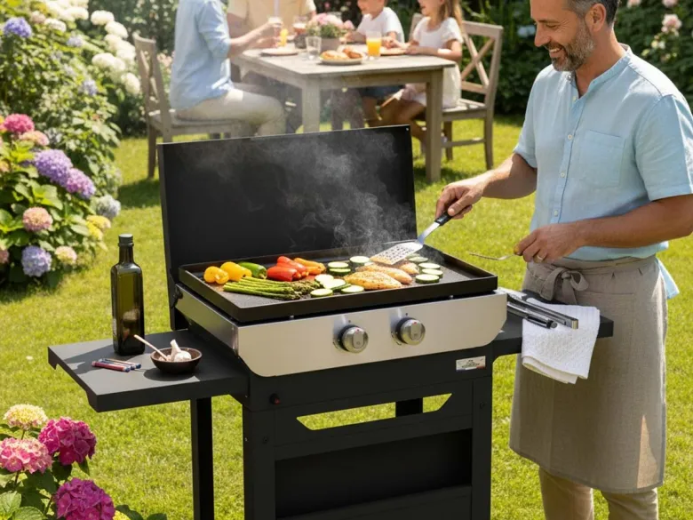 Plancha gaz original 260 duo sur chariot - le marquier