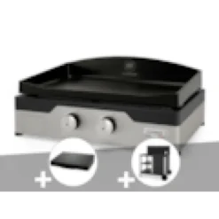 Plancha gaz signature allure 260 duo + couvercle de protection + desserte - le m