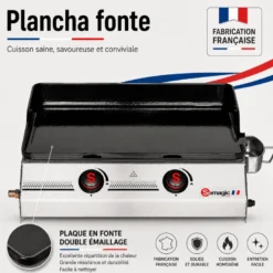 Plancha gaz so premium 2 feux