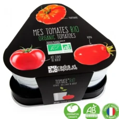 Plateau trio pots zinc - tomates bio