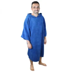 Poncho, adulte sortie de bain - bleu