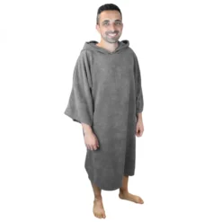Poncho adulte , sortie de bain - gris