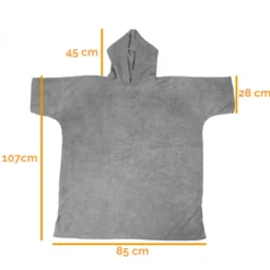 Poncho adulte , sortie de bain - gris