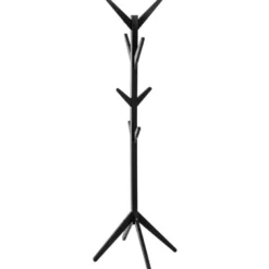 Porte-manteaux en bois 8 tiges noir