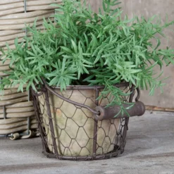 Porte pot métal et pot en terre cuite