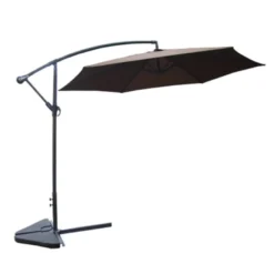 Porticcio parasol marron déporté rond 3 x 3 m