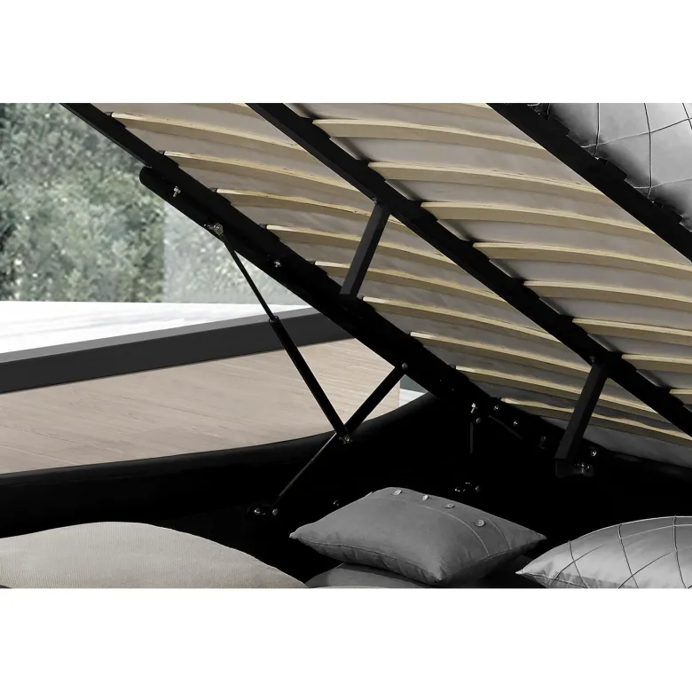 Portland lit coffre avec led 140 x 190 cm noir
