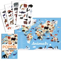 Poster en stickers -animaux - 5-10 ans
