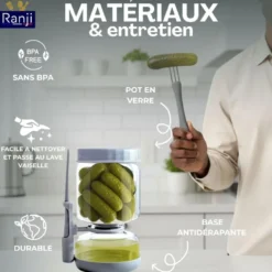Pot à cornichon retournable avec pique inclus 900 ml