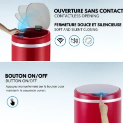 Poubelle automatique inox soho 42l