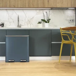 Poubelle de tri inox major 60l 2bacs