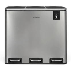 Poubelle de tri à pédale 3 x 18 l, inox edition - n°982