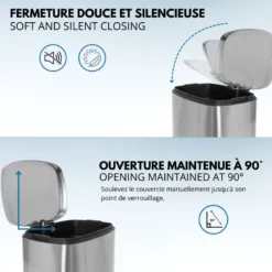 Poubelle à pédale inox admiral 50l