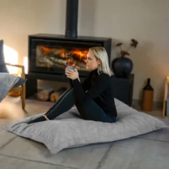 Pouf d'intérieur - gris clair
