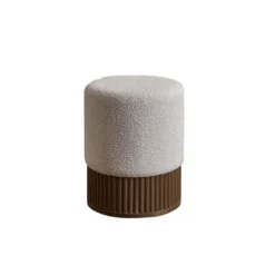 Pouf en mindi et tissu bouclette 38 cm