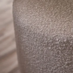 Pouf en teck et tissu bouclette 38 cm