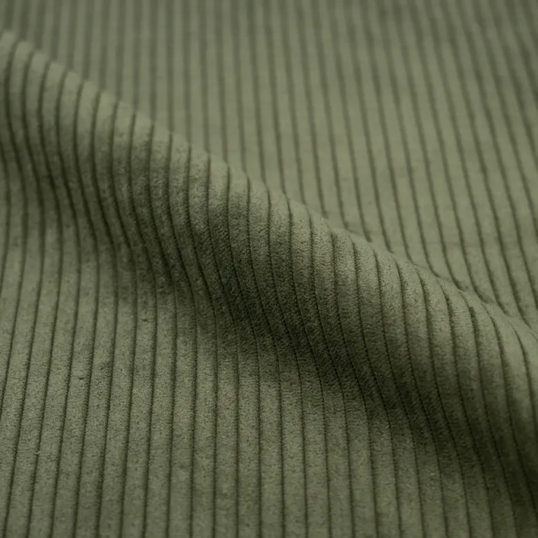 Pouf rond en velours côtelé vert - lily