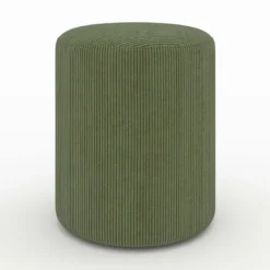 Pouf rond en velours côtelé vert - lily