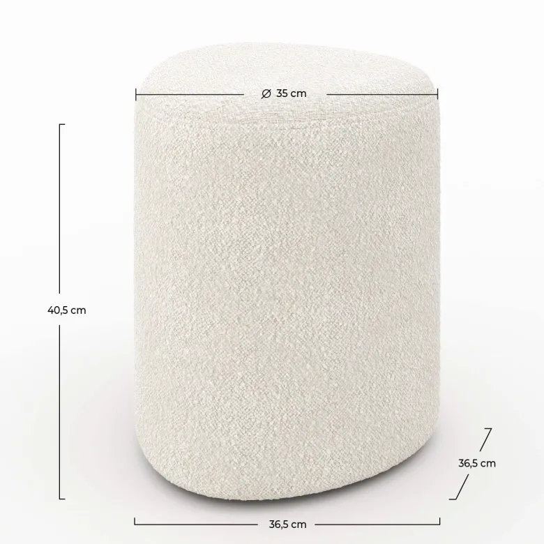 Pouf triangulaire en tissu bouclé beige - emmy