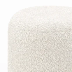 Pouf triangulaire en tissu bouclé beige - emmy