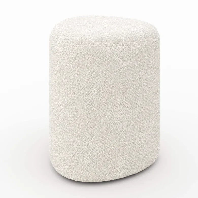 Pouf triangulaire en tissu bouclé beige - emmy