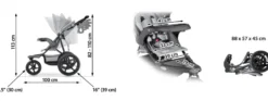 Poussette compacte pliable, 3 roues
