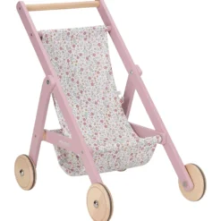 Poussette pour poupée en bois