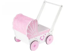 Poussette pour poupée en bois poussoir