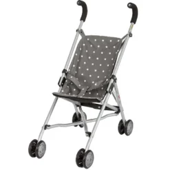 Poussette pour poupée stars gris