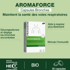 Pranarom - capsules bronches aux huiles essentielles - bio
