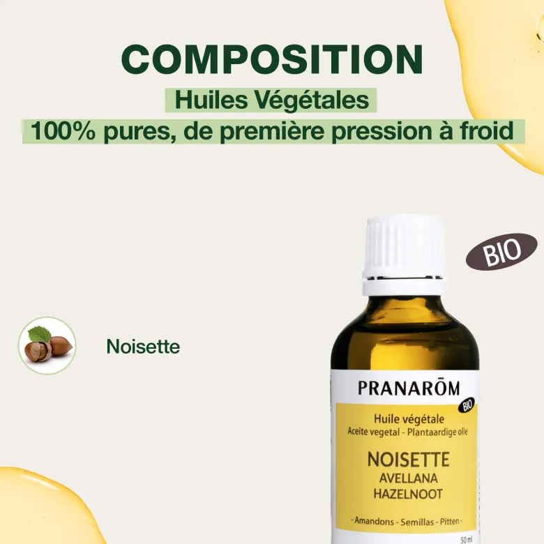 Pranarom - huile végétale de noisette - bio