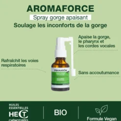 Pranarom - spray gorge apaisant aux huiles essentielles - bio